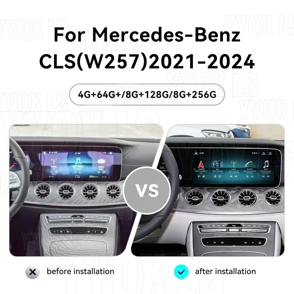 

24,6-дюймовый автомобильный радиоприемник для Mercedes Benz CLS (C257) 2018-2025 с Android Auto, CarPlay, HiCar, мультимедийный проигрыватель, GPS-навигация, DSP, головное устройство