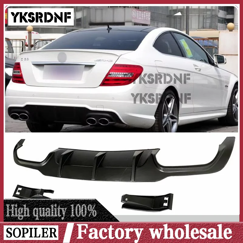 W204 C63-AMG-Stil PP-Kunststoff-Heckstoßstangendiffusor für 2012 2013 2014 Mercedes-Benz W204 2-türiger 4-türiger AMG C180 C200 C280 C300
