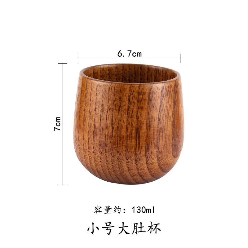 130Ml Woodens Big Belly Cup Creative Pattern Wooden Solid Wood Handcarved Anti Scald Tea Cups Simple Fragrant Original Tableware