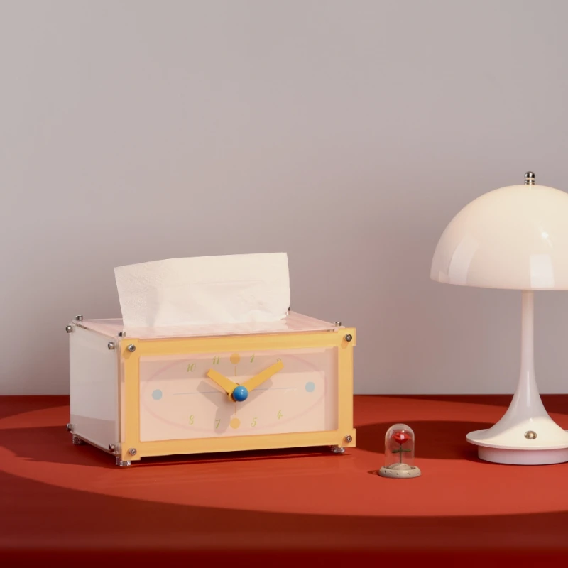 Dopamine creative tissue box for viewing time, a high-value desktop decoration