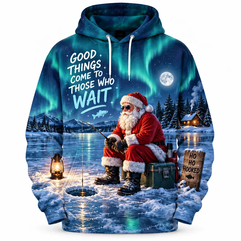 Funny Santa Christmas Hoodie 3D Print Reindeer Dinosaur DJ Gym Holiday Pullover Winter Streetwear Party Gift
