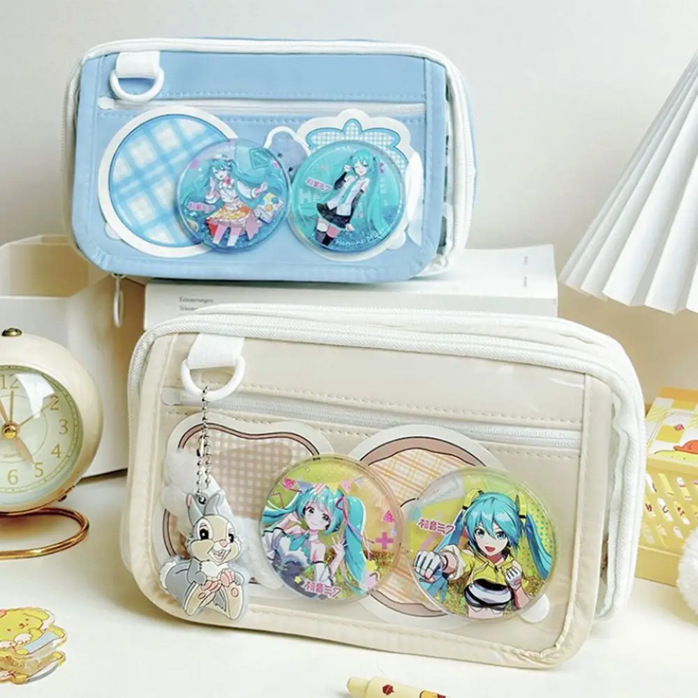 Ins Transparent Pencil Case Special High Color Value Stationery Box Large Capacity Senior Sense Stationery Storage Bag Girls