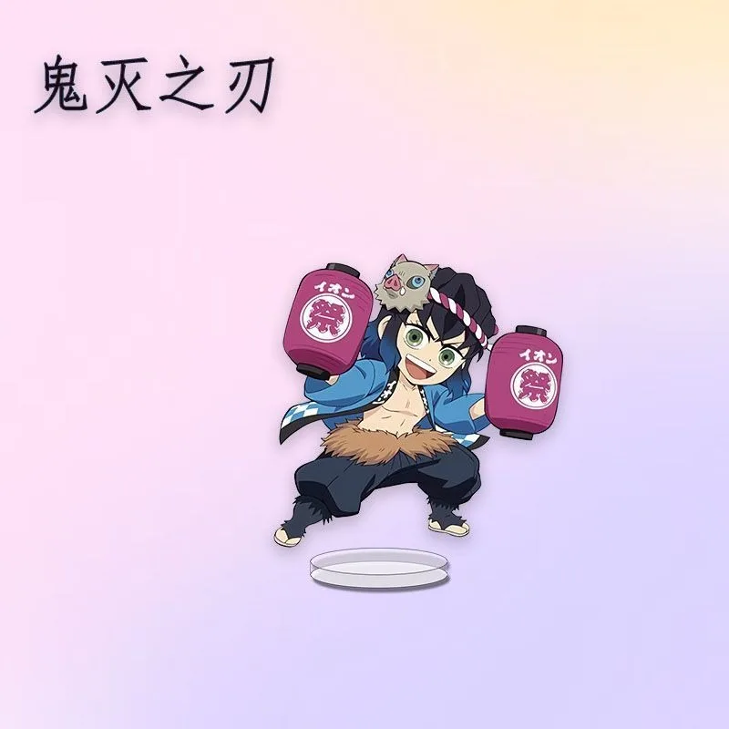 Demon Slayer Acrylic Stand Figure Kamado Nezuko Tomioka Giyuu Anime Peripheral Cute Q-version Take The Flag Desktop Ornament