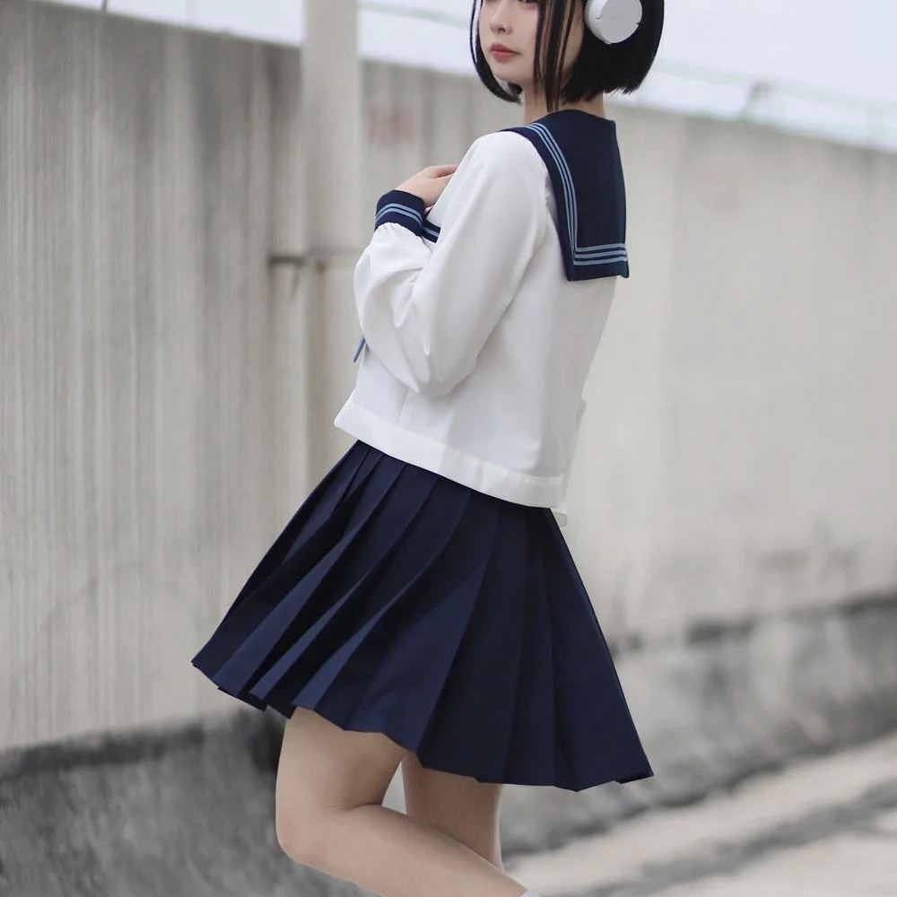 Sakurai Yigao Original Three Sailor Suit Jk Uniform College Wind Suit camicia lunga a maniche corte