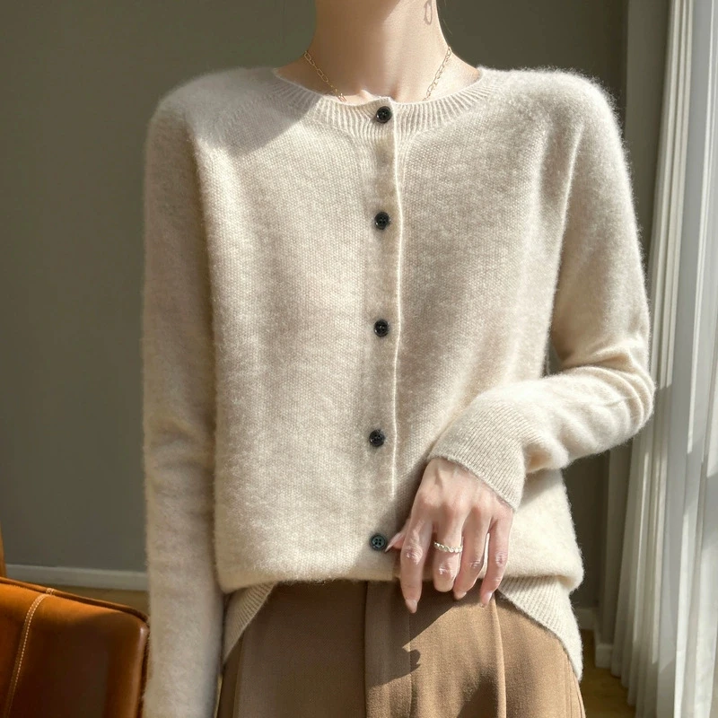 

Loose Solid Cardigan for Women Autumn Winter 2025 Fashion Single-Breasted Cardigan Woman Solid Sweater Women