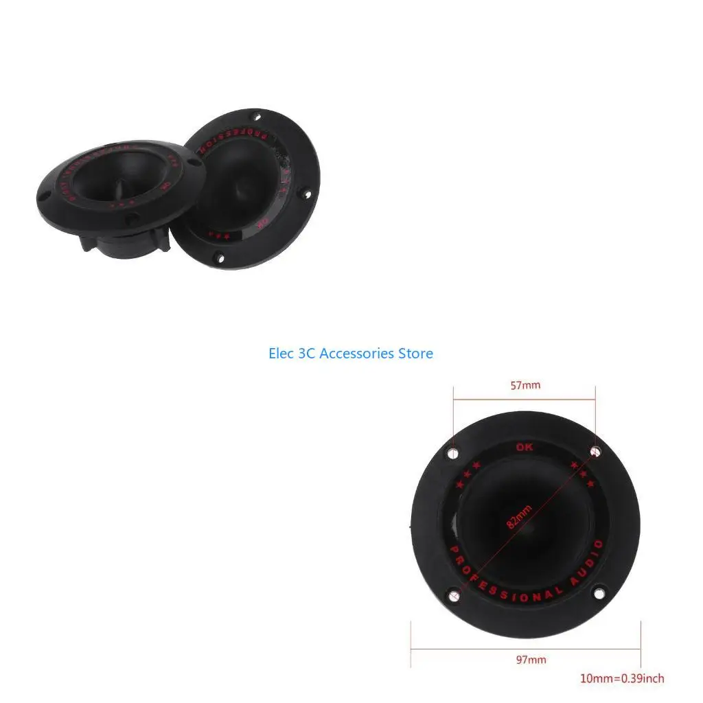 Y51A 97mm Diameter PA/DJ Tweeters Black Speaker High-quality ABS Material