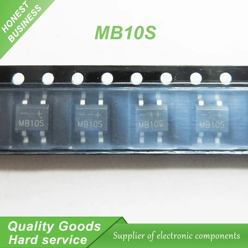 10pcs MB10S SOP-4 Bridge Rectifiers 1000V 0.5A new original