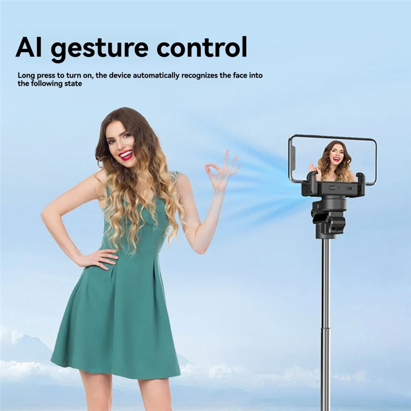 A32T-Auto Ai Face Tracking Selfie Stick Tripod 360 Auto Rotation Follow Gimbal Stabilizer Selfie Stick حامل هاتف
