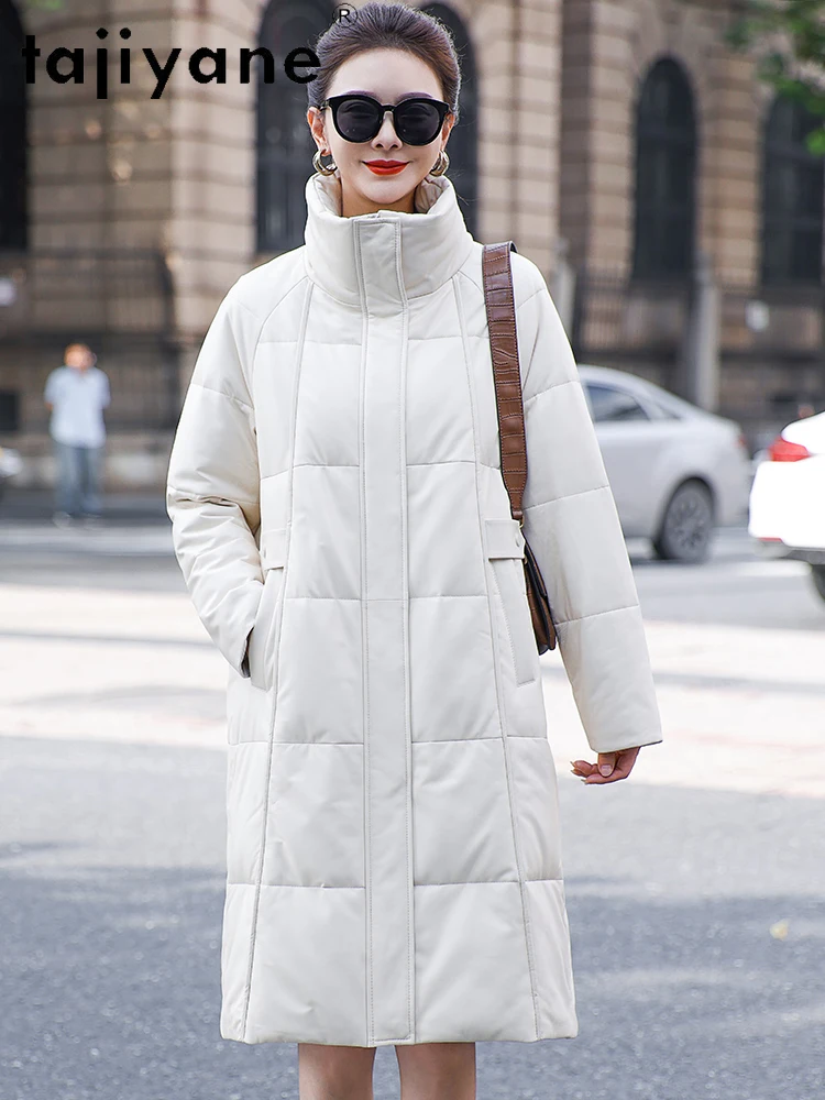TAJIYANE 90% White Duck Down Coat Women Real Sheepskin Puffer Jacket Warm Genuine Leather Jacket Winter Clothes Woman 2025 신상아우터
