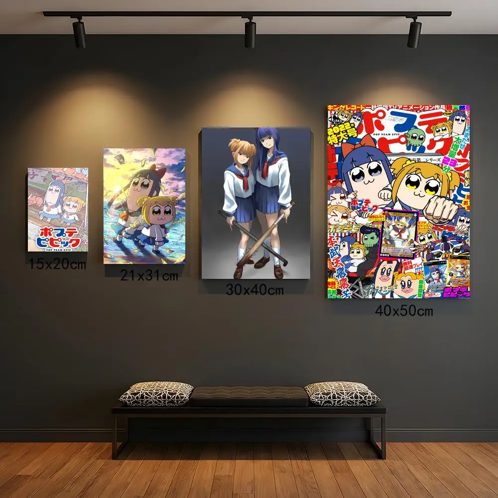 anime P-Pop Team Epic-C Poster Peel and Stick Wall Art for Cafe Office Bar and Home Decoration
