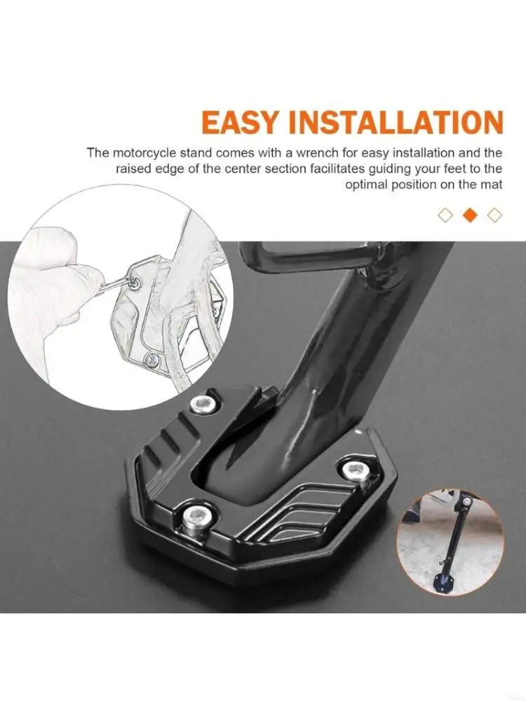 D5BE Motorcycle Side Stand Foot Extension Plate With Textured Surfaces for NMAX155 Use