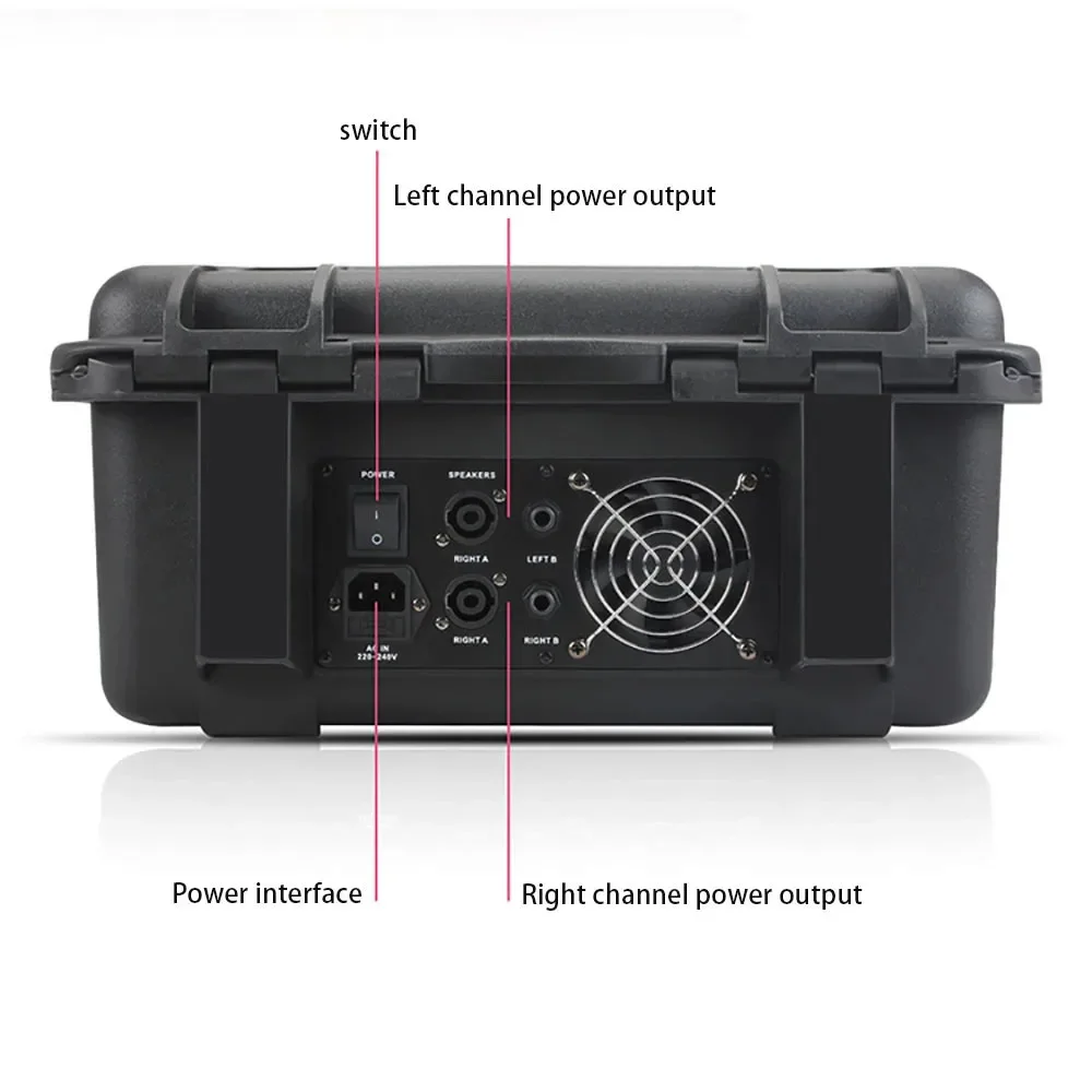 GAX-HM80 professional dj flight mixer 8 channel hard mixer case with amplifier integrated high-power audio set for outdoor stage