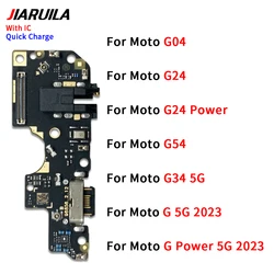 USB Charge Port Jack Dock Connector Charging Board Flex For Moto G14 G34 G54 G04 G24 Power G84 G75 G 5G Power 2023 G 5G 2023