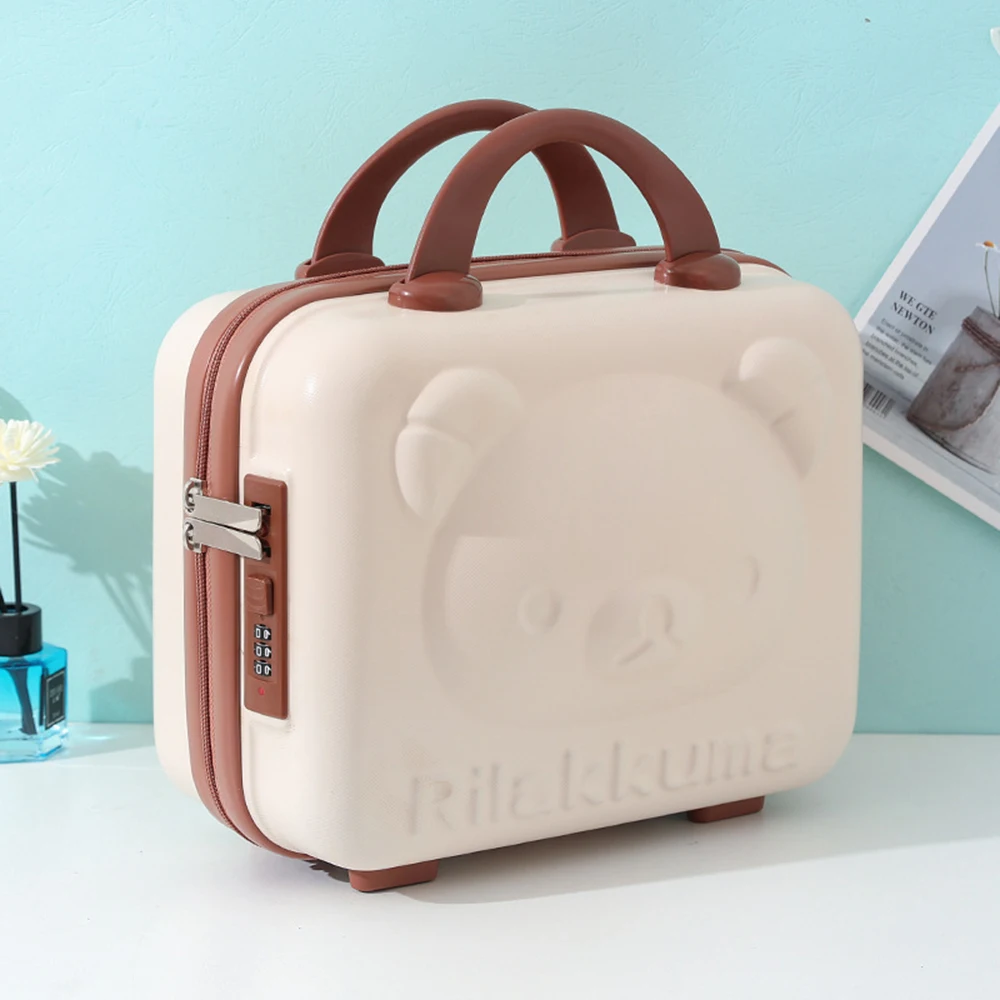 Children\'s portable suitcase mini makeup box small cartoon bear travel gift women cosmetic bag luggage