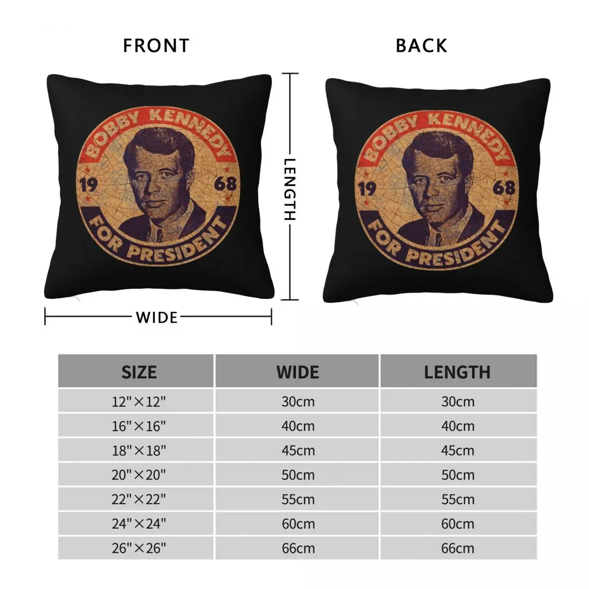 Election Candidates Square Pillowcase Polyester Linen Velvet Pattern Zip Decor Throw Pillow Case Car Cushion Cover