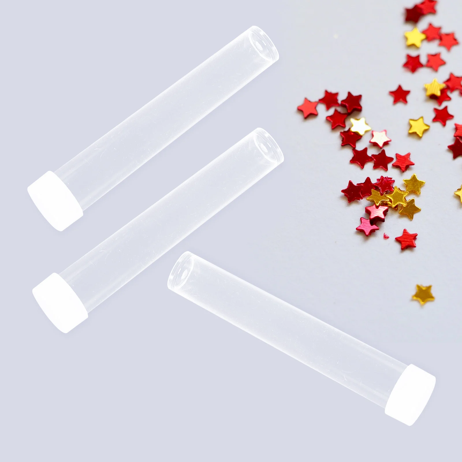 

30pcs Empty Storage Tubes Glitter Transparent Plastic Test Tube With Lid For Beads Candies Pills Liquid Multipurpose Lightweight