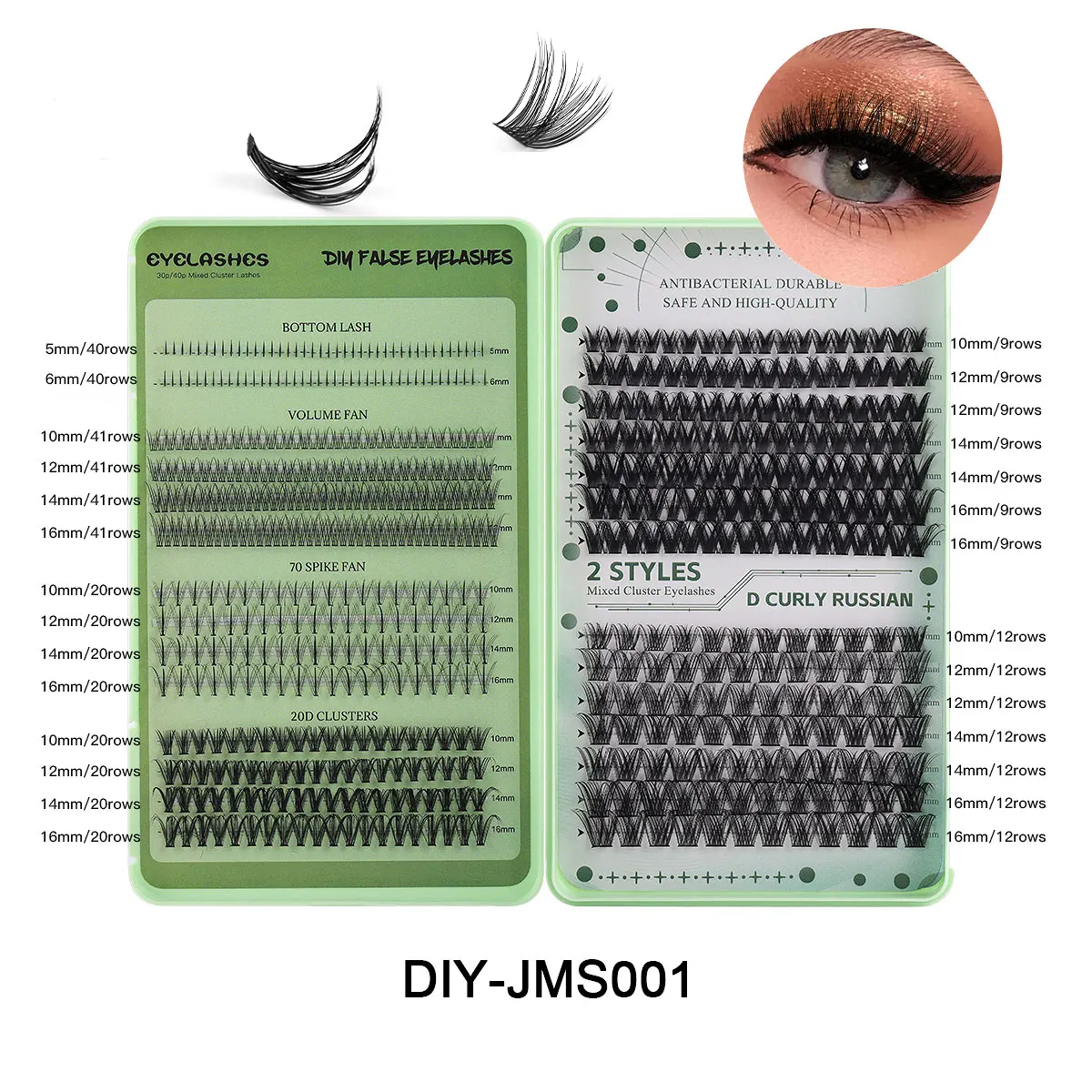 QSTY Lash Clusters 20D+40D Thick Eyelash Clusters CD Curl Wispy Individual Lashes 5-16mm Cluster Eyelash Extensions