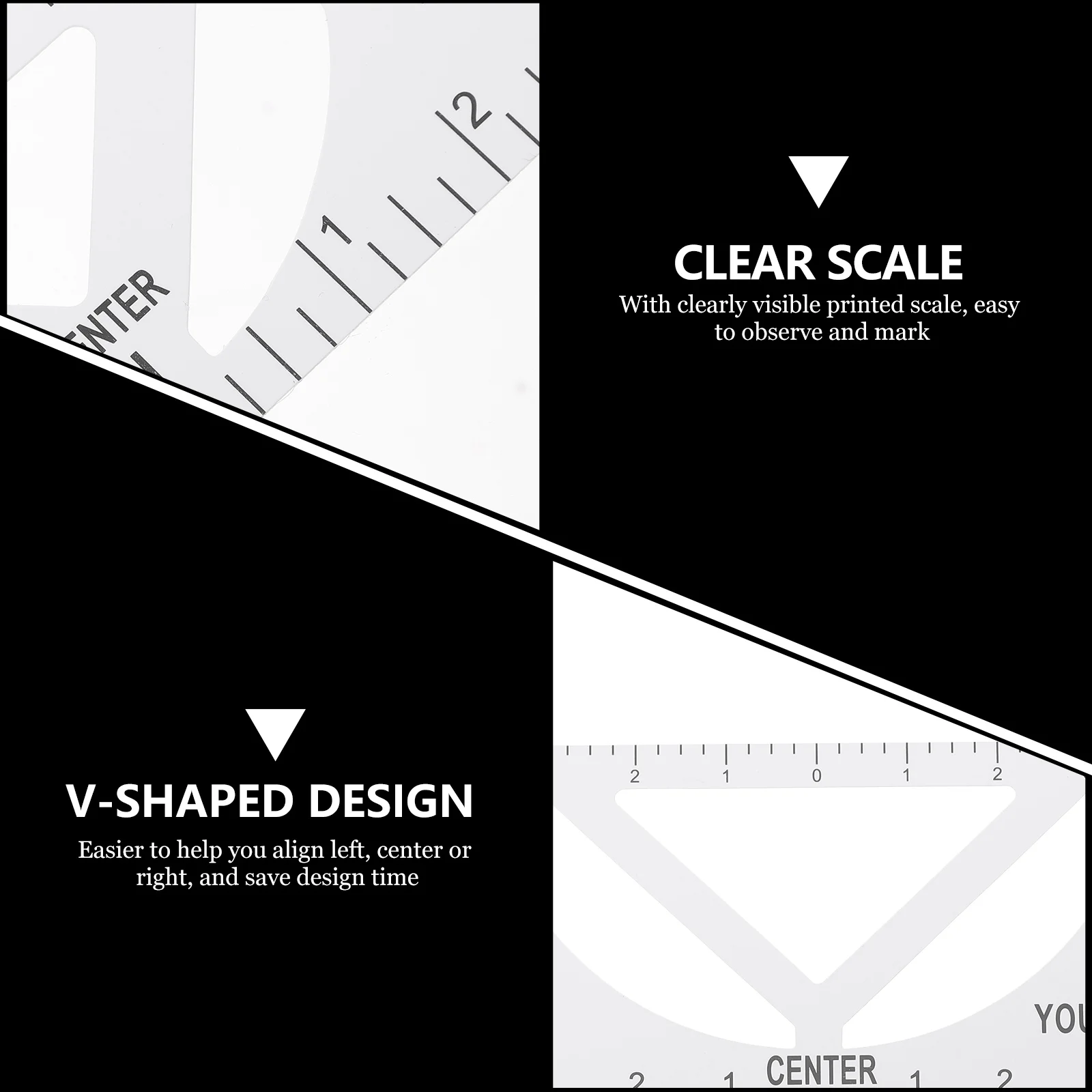 Folding Sector Multifunctional Measuring Scale Design Tool Artists Students Architects Fashion Interior Clear
