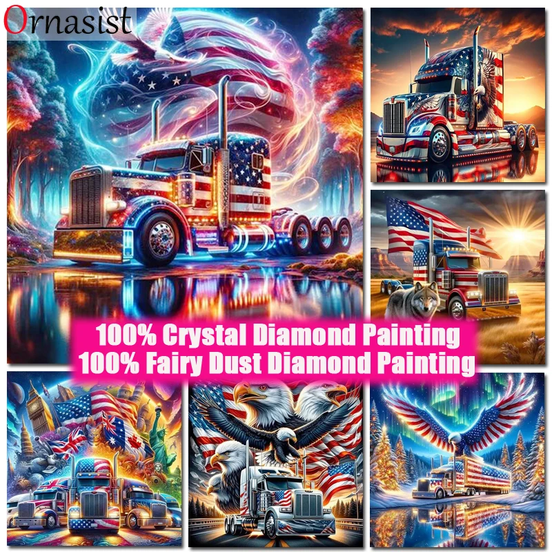 5d DIY American Truck Fee Staub bohrer Diamant Malerei Set Adler Kreuz gestickt Kristall Diamant Mosaik Kunst Wohnkultur Geschenk