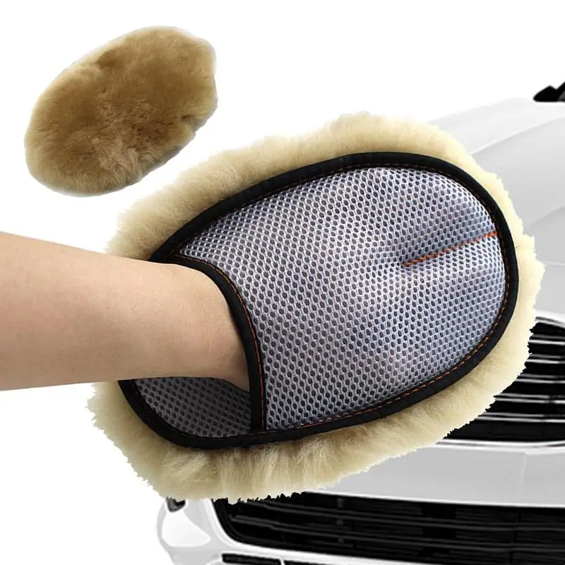 

DetailingKing Premium Car Wash Mitt 100% Natural Lambs Wool Scratch FREE Gloves Ultra Absorbent Cleaning Gloves Car Accessories