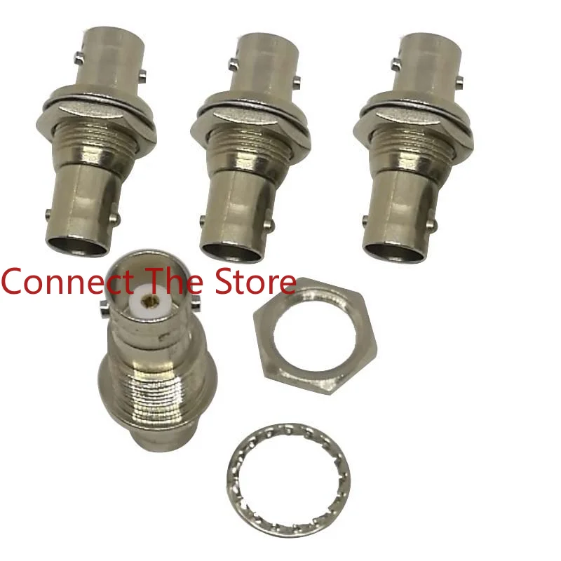 3PCS BNC Female To  Master Nut Gasket Q9    Surveillance Video Adapter  Connector