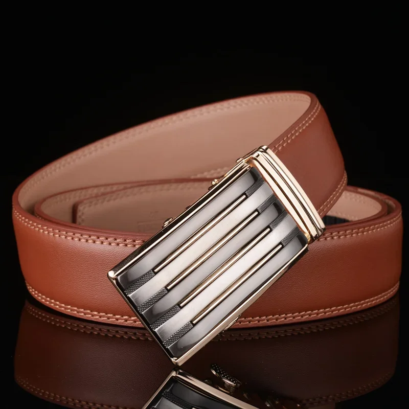 Plyesxale Mens Belts Luxury Brand Designe Leather Strap Automatic Buckle Waist Belt Jeans cinto ceinture homme luxe marque G4
