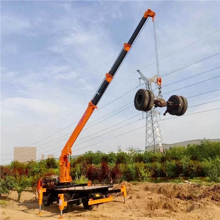 New 500kg 1000kg 1ton 2ton Load Lift Telescopic Boom Car Cargo Bed Truck Mounted 1ton Small Mini Crane for Pickup Truck