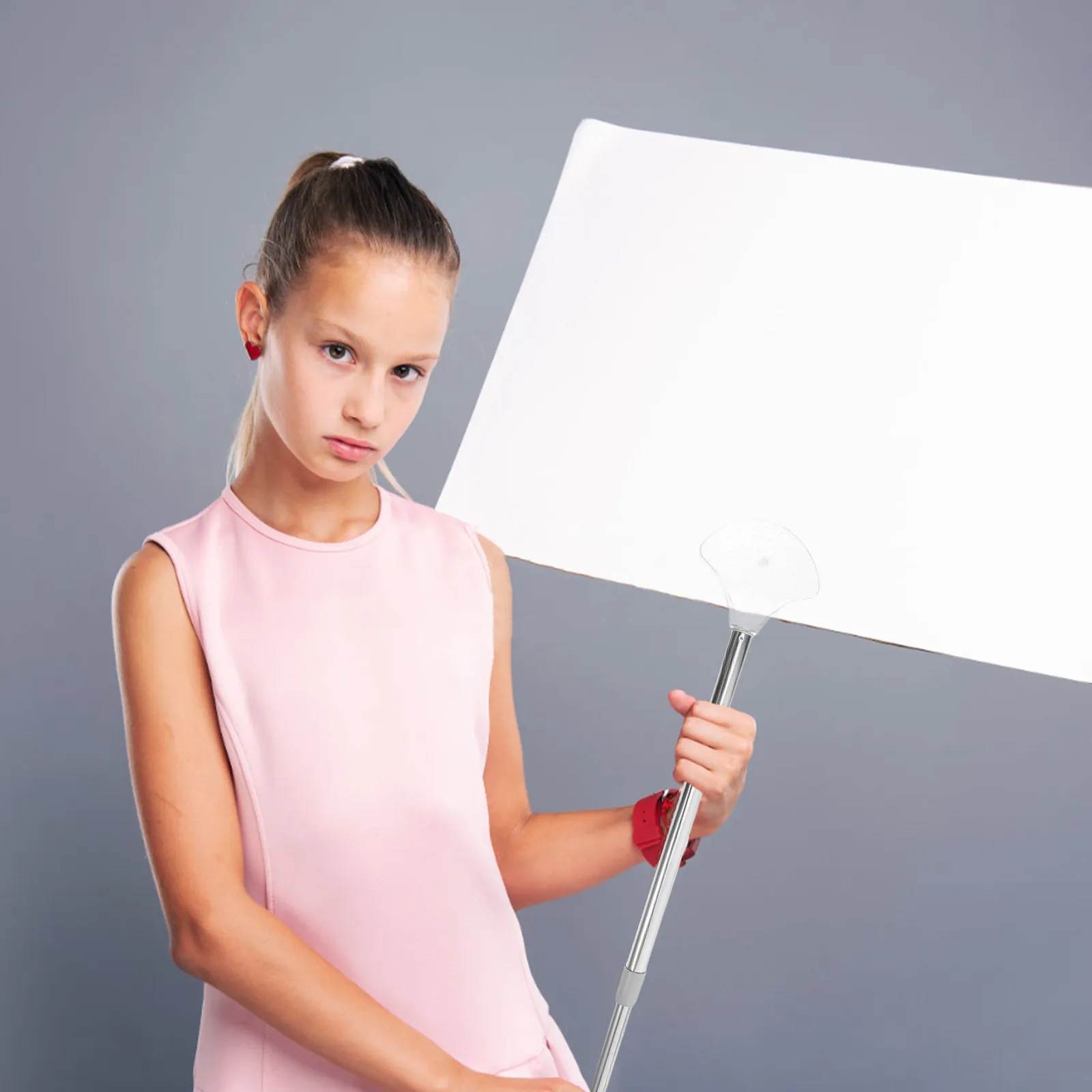 Telescopic Handheld Sign Holder Rod Stainless Steel Adjustable Portable Sign Stand for Outdoor Indoor Advertising Group Guiding
