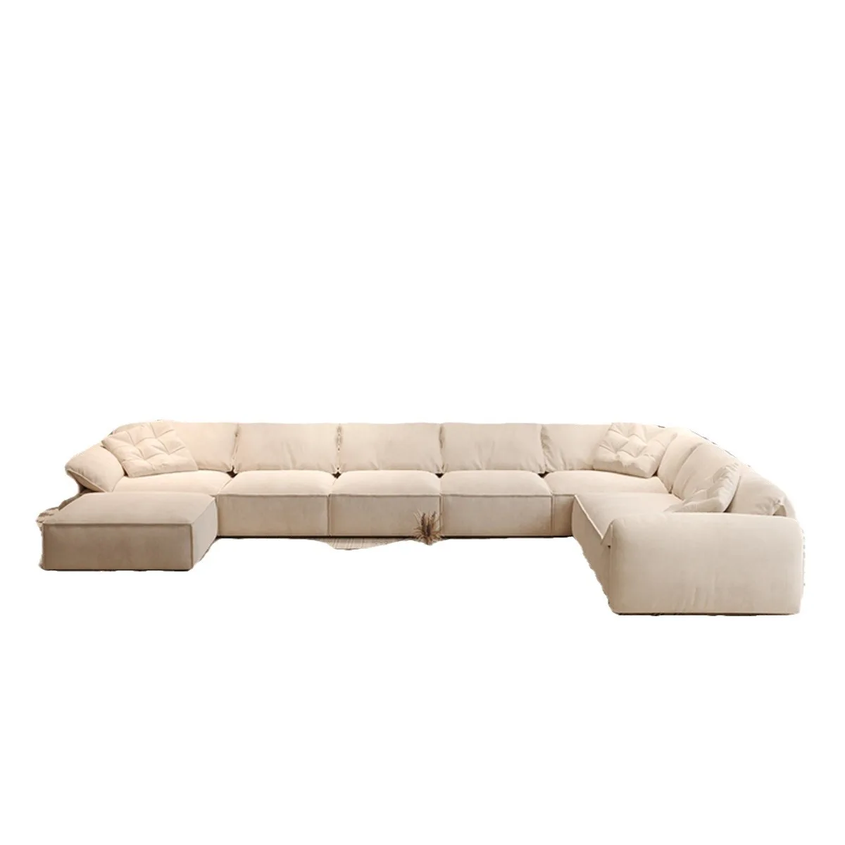 

sofa, matte cloth, large apartment, villa, sofa, living room, cream