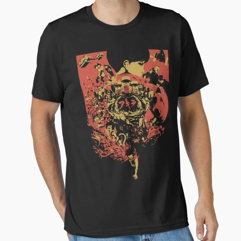 

80s Retro Anime Akira japan manga printed Short-sleeve crewneck T-shirt for men Large size Adult S-6xl Tops