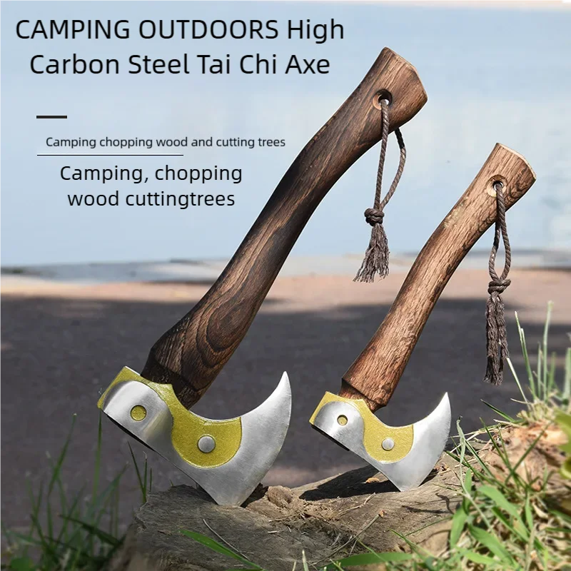 Outdoor dedicated chopping, camping, logging, household use of Tai Chi axe, playing with axe, portable carrying Tai Chi axe