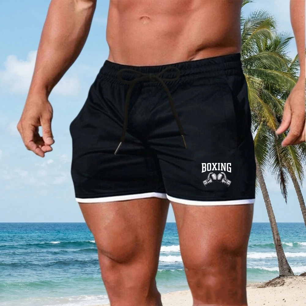 Summer quick-drying, breathable men's athletic shorts, outdoor sports basketball shorts beach shorts, indoor gym training shorts