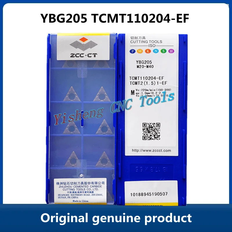 ZCC CT YBG202 TCMT110204-EF YBG205 100% original pour le traitement des inserts en carbure, acier inoxydable