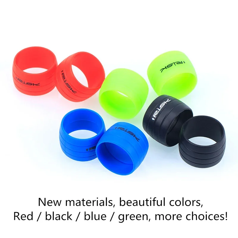 Risk 1 Pair Road Bike Handlebar Strap Fixed Ring, Silicone Non-Slip Bicycle Handlebar Tape Fixing Ring, Anti-Slip Rubber Sleeve image 2