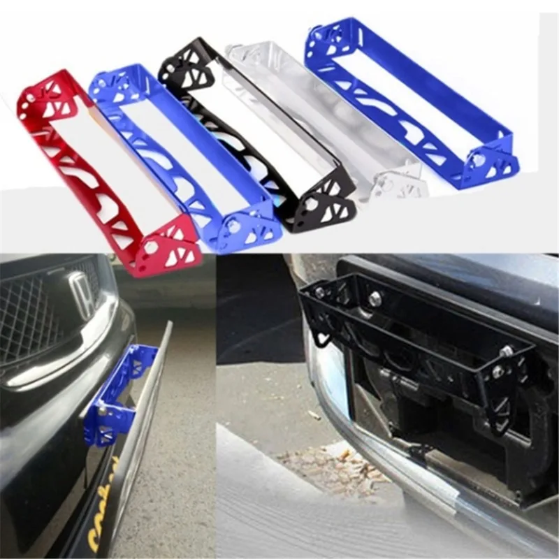 Universal Aluminum Car Adjustable Rotating Car License Plate Frame Holder Solid License Plates Frames Frame Number Power Racing