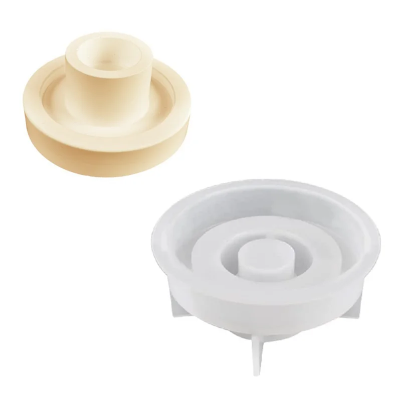 L74A 3 قطعة حامل شموع قالب الصب ، حامل شموع قالب من السيليكون ، قالب سيليكون الشمعدان ، قوالب سيليكون ذاتية الصنع للخرسانة