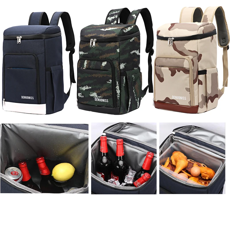 Large Picnic Cooler Backpack Thicken Waterproof Thermal  Refrigerator Fresh Cold Warm Keeping Insulated Bag Camping Organisor