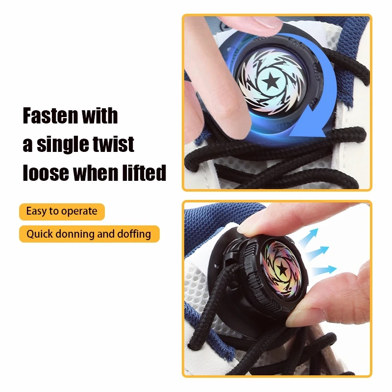 Automatic Shoe Laces Without Ties Swivel Metal Capsule Buckle Shoelaces Thick Rope Sneakers Shoelace Upgrade Easy Installation