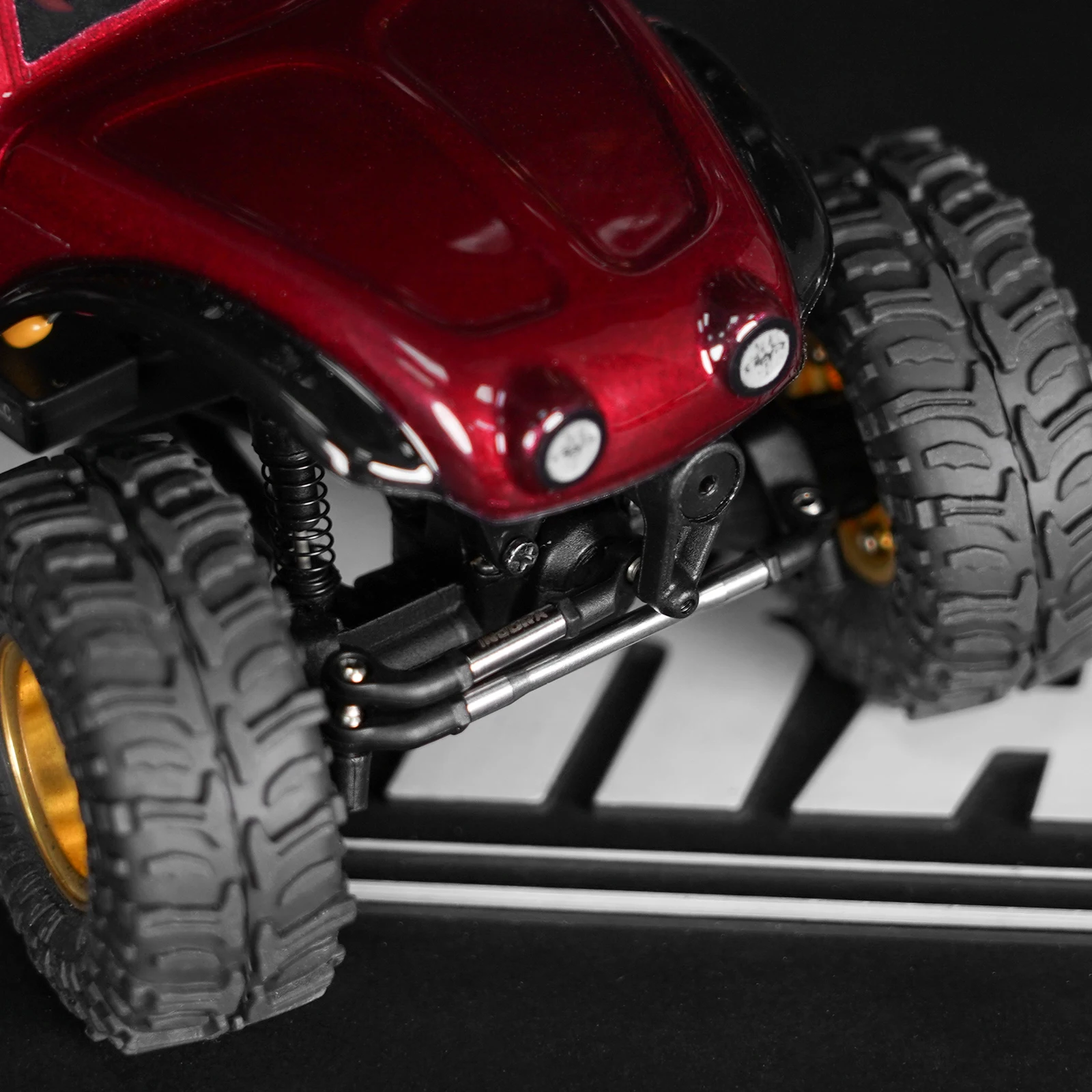 INJORA Edelstahl-Fahrwerks- und Lenkungsbauteile mit hoher Freihöhe für 1/30 Axial SCX30, 99 mm Radstand – Detail 17