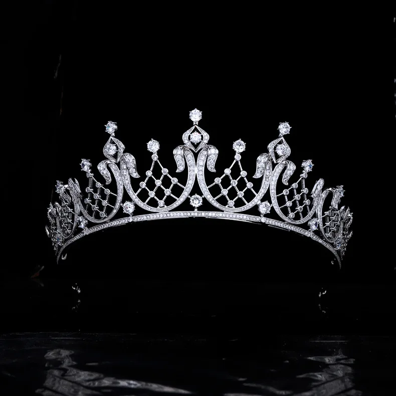 

New vintage flash royal Queen Elizabeth crown tiara accessories jewelry suitable for Dubai wedding bridal anniversary gift H-14