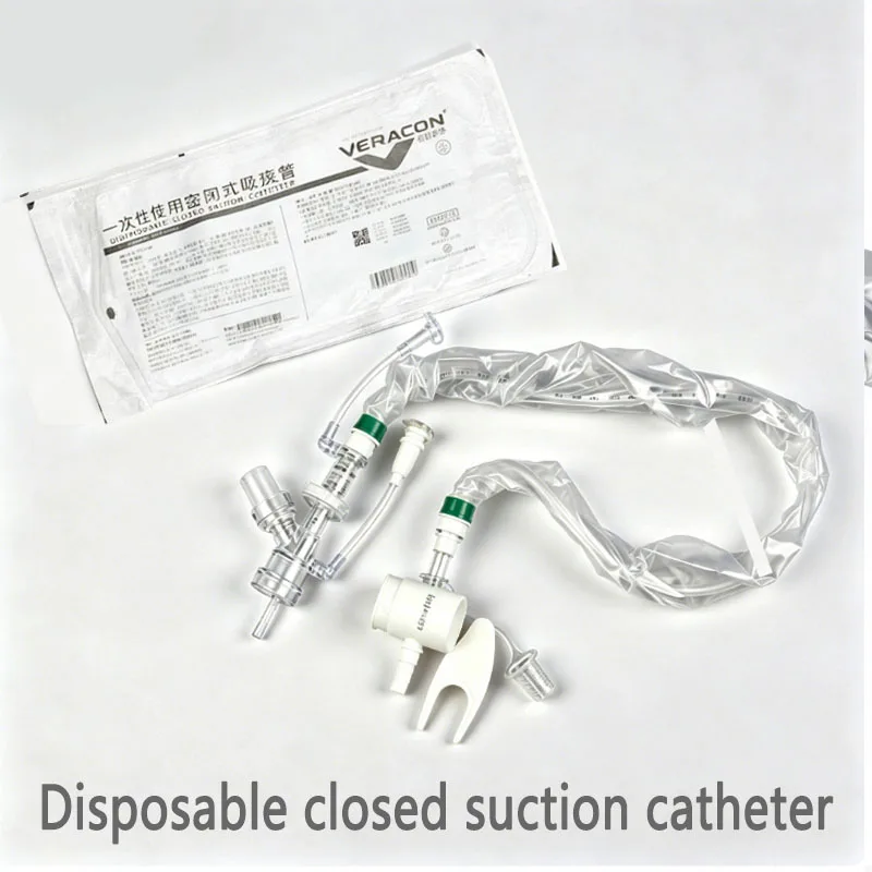 2 disposable closed suction devices, closed negative pressure suction tube F12 F14 ordinary adult straight type