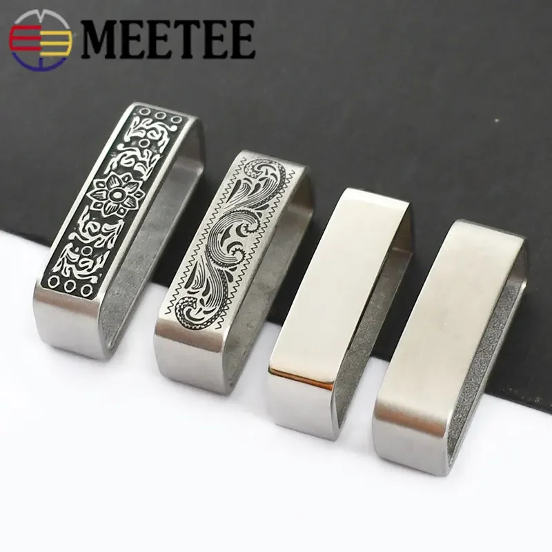 Meetee 1/2Pcs ID35mm/ID40mm Stainless Steel Belts Loop Activity Belt Rings Buckle Leathercrafts Band O Ring Clasp Accessory