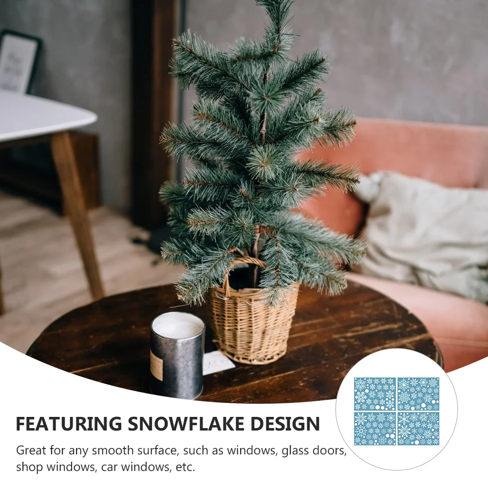 

4pcs Snowflake Stickers High-Quality Pvc Self-Adhesive Christmas Wall Art For Windows Glass Doors Car Winter Decoration