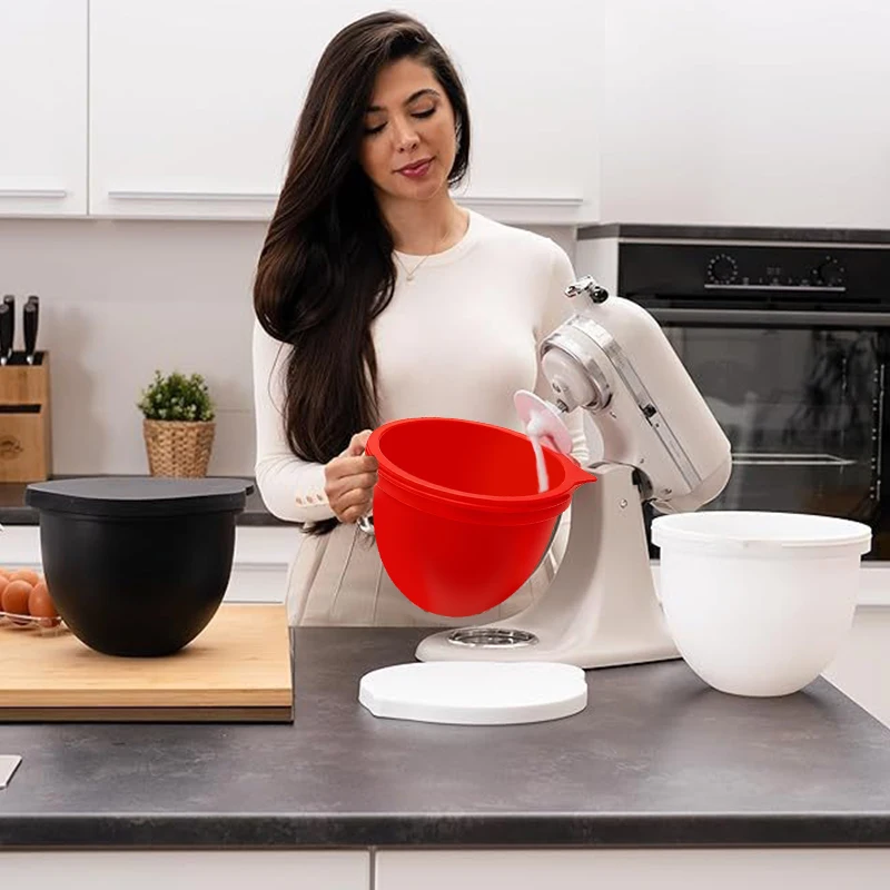 Pelapis Mangkuk Silikon 4.5–5 QT Dengan Tutup Kompatibel Dengan Mixer Kitchen Aid Tilt-Head 4.5/5 Quart