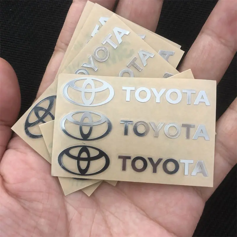 10pcs/Set Car Styling Metal Emblem Stickers Interior Decoration Decals For Toyota Corolla Rav4 Auris Camry Yaris CHR Accessories