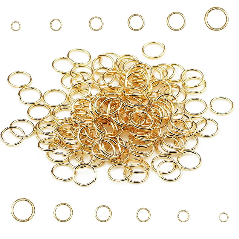 

120-520pcs/lot Gold Plated Open End Single Jump Ring Lobster Clasp Connector Split Ring Fitting DIY Jewelry Making Accessories