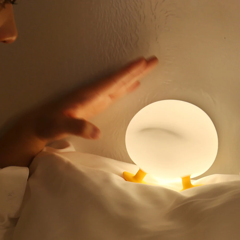 Linda luz nocturna para niños, carga USB, pato de atenuación, Decoración LED, lámpara de mesa, soporte para teléfono móvil, luz nocturna para dormir para niños