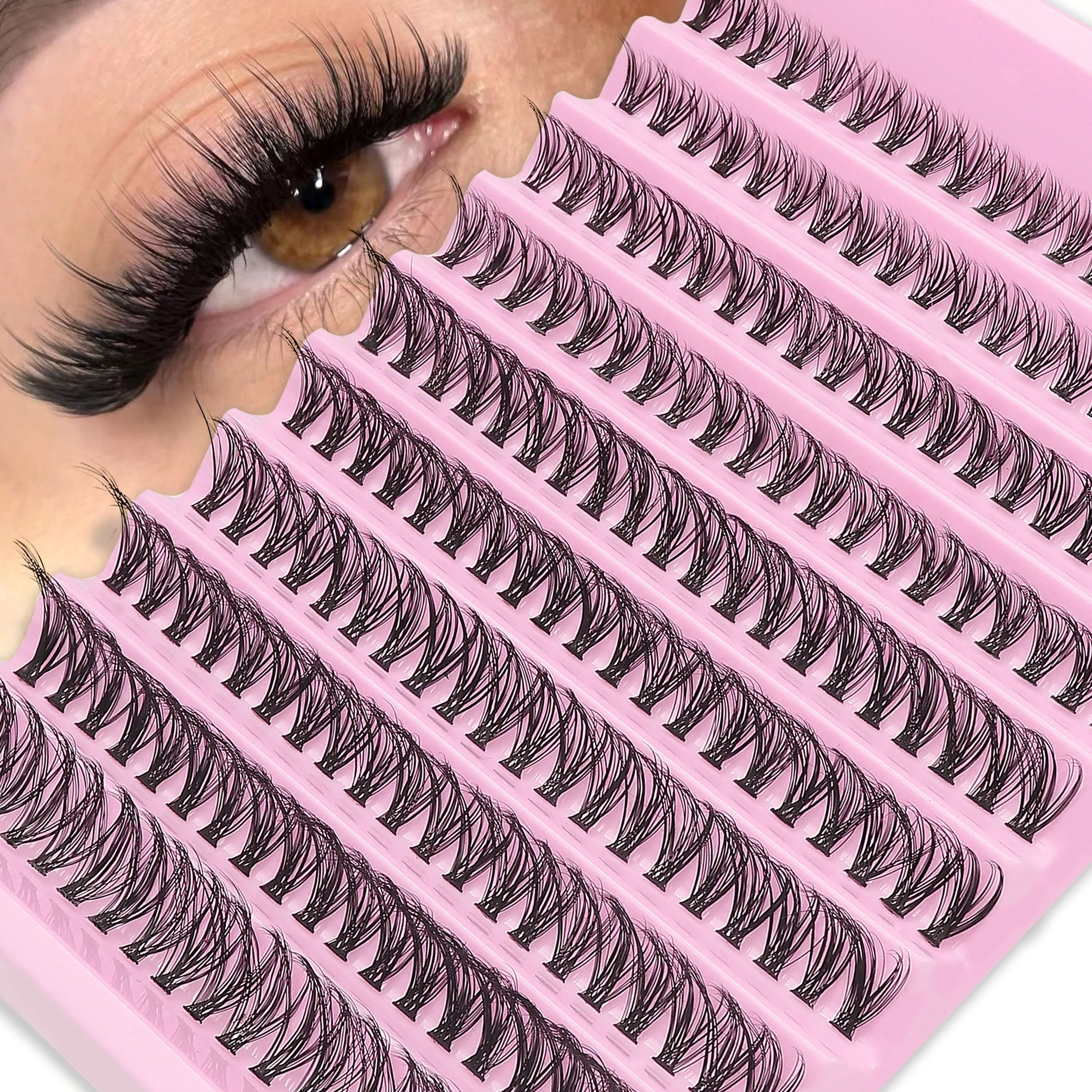 200 ชิ้นผสม 30D ขนตาปลอมชุด-หนาและปุย Cluster Lashes สําหรับผู้เริ่มต้น, reusable Diy Lash Extension ชุด