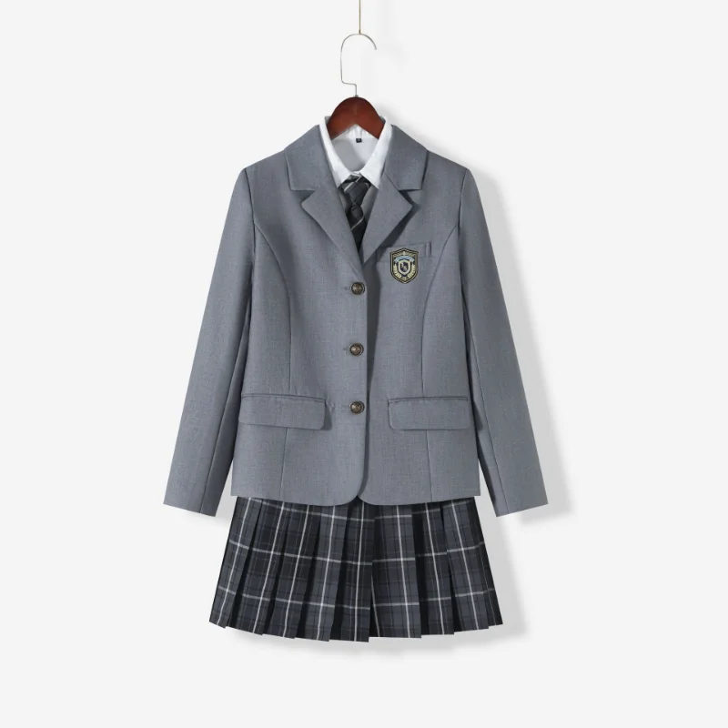 Womens Korea British Japan School Uniform Outfits Meisjes Japanse Anime Cosplay Kostuum Kleding Set 5 Stuks