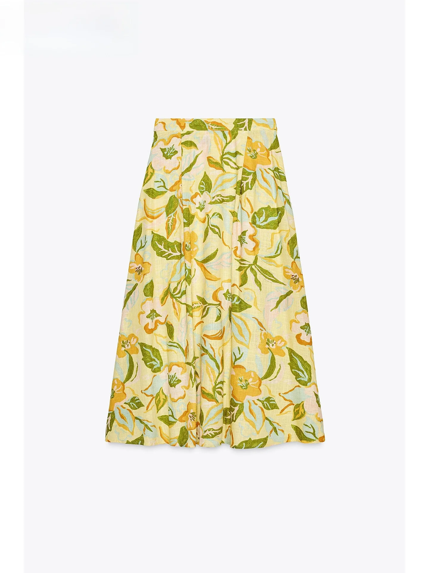 Ele taille haute mixte lin imprimé fleuri jambe droite f jupe confortable décontracté Sle femmes Faion été 2025